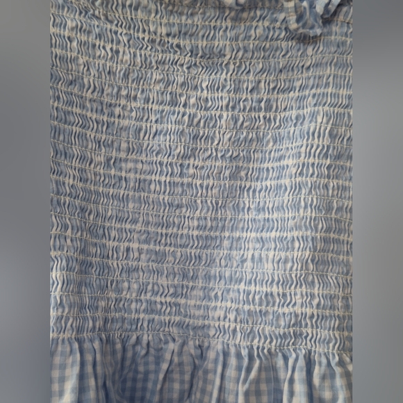 Hill House Nap Gingham Dress Smocked Ruffle Mini Flutter Sleeve Womens XS - Picture 3 of 7